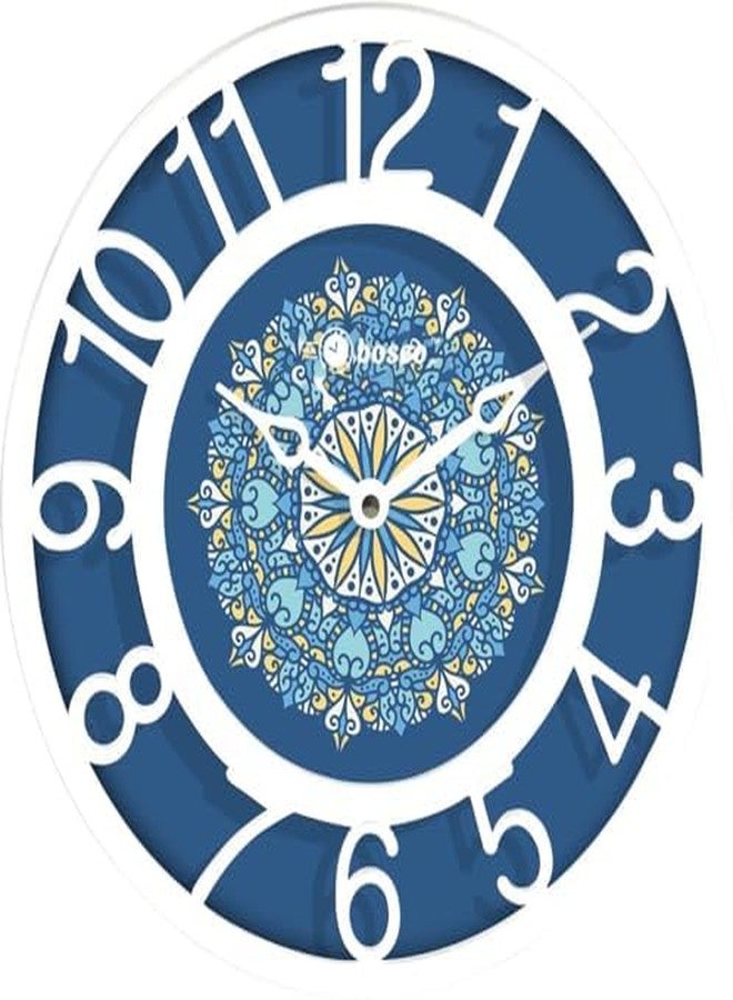 Bosco Modern Non Ticking Silent, Royal Blue dial with White Border, 20 CM Table Cum Round Wall Clock for Home, Living Room, Bed Room, Office and Kitchen - BWC-1206 - Image 4
